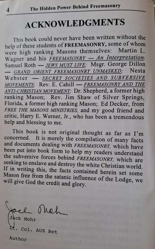 The Hidden Power Behind Freemasonry - Lt. Col. Gordon "Jack" Mohr, AUS Ret. (paperback)