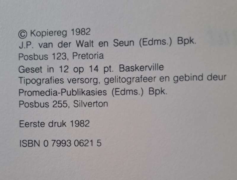 Die Swerfkinders -Toek Blignaut (Hard cover with dj)