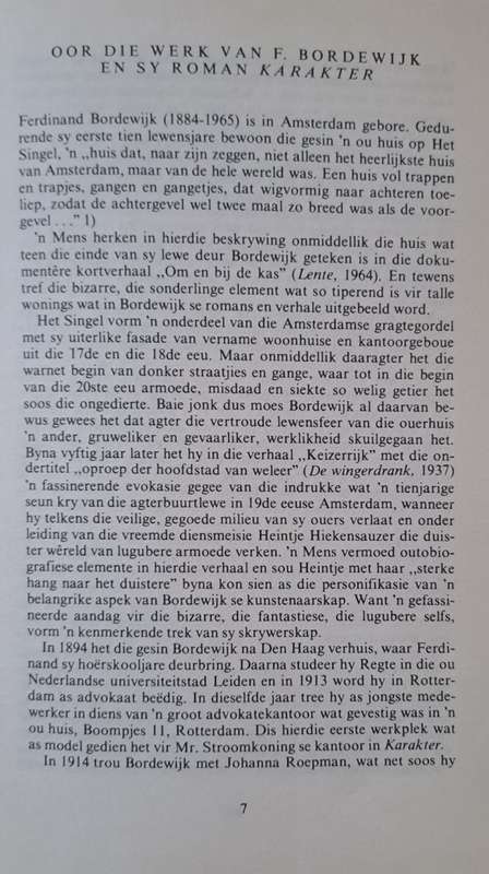 Karakter - F. Bordewijk (hard cover with no dj)