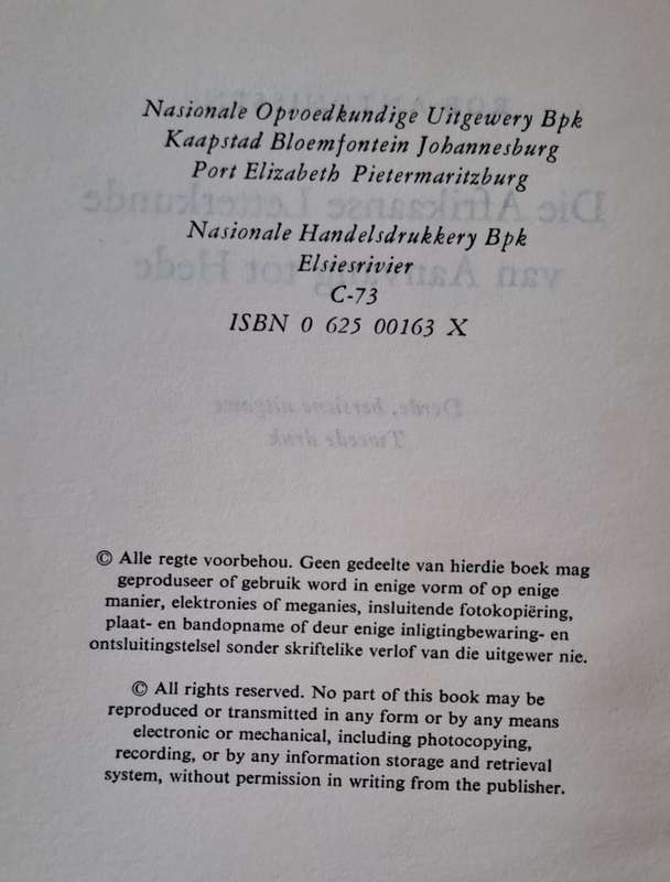 Die Afrikaanse Letterkunde van Aanvang tot Hede - Rob Antonissen (hard cover with dj)