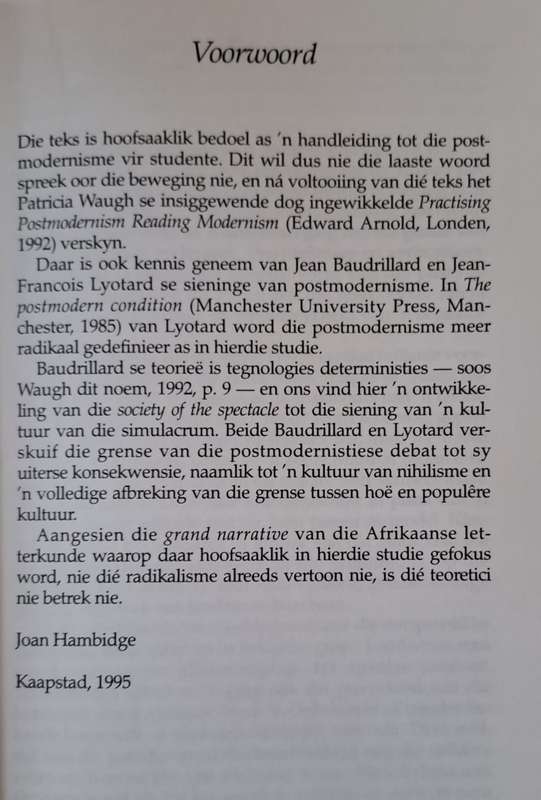 PostModernisme - Joan Hambidge (paperback)