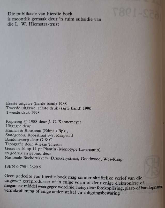 Die Afrikaanse Literatuur 1652-1987 - JC Kannemeyer (paperback)