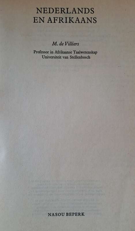 Nederlands en Afrikaans - M. de Villiers (paperback)