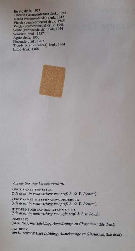Afrikaanse Taalstudies - T. H. le Roux (hard cover with no DJ)