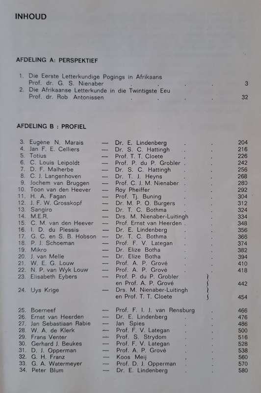 Perspektief en Profiel - P.J. Nienaber (hard cover with no dj)