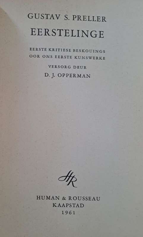Eerstelinge - D. J. Opperman (paperback)