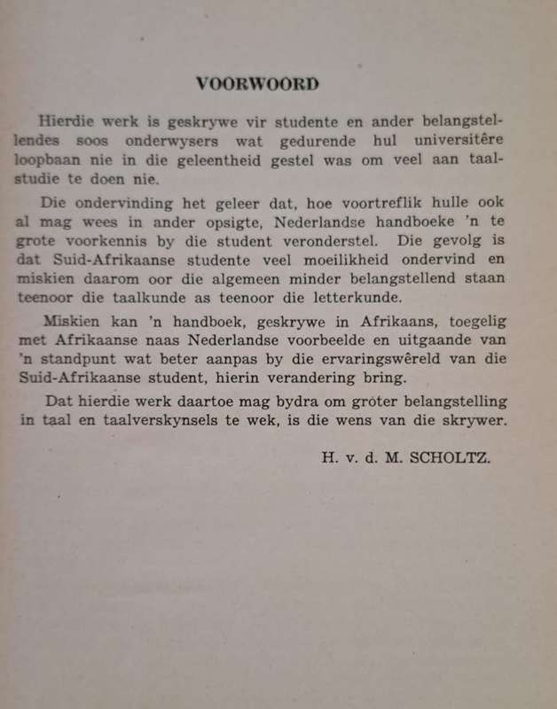 Taal en Taalverskynsels - Dr. H. v. d. M. Scholtz (hard cover with no Dj)