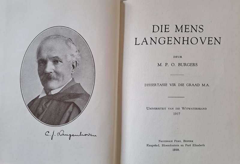 Die mens Langenhoven - M.P.O. Burgers (hard cover with no dj)