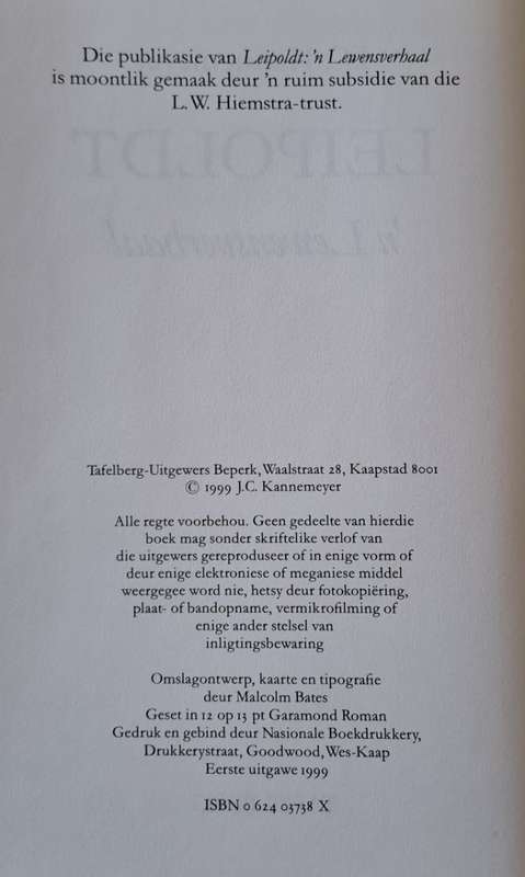 Leipoldt - J. C. Kannemeyer (hard cover with dj)