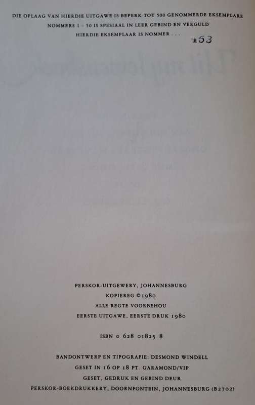 Uit my Lewensboek - O. J. Liebenberg (hard cover with a dj)