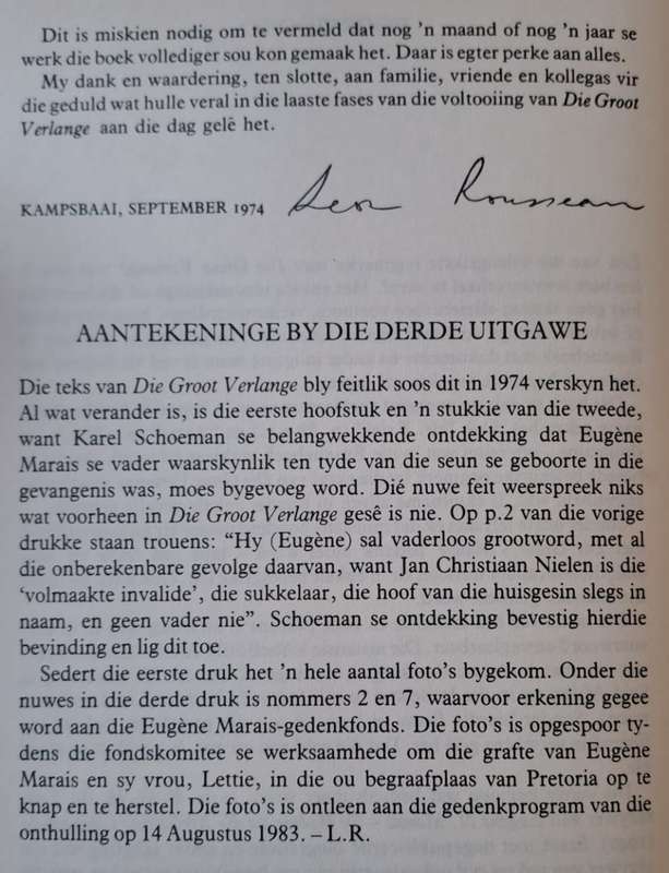 Die groot Verlange - Leon Rousseau (hard cover with dj)