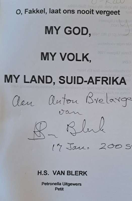 My God My Volk My land, Suid-Afrika - H.S. van Blerk (paperback)