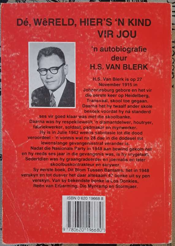 De, WeRELD, HIER'S n KIND VIR JOU - H.S. Van Blerk (paperback)