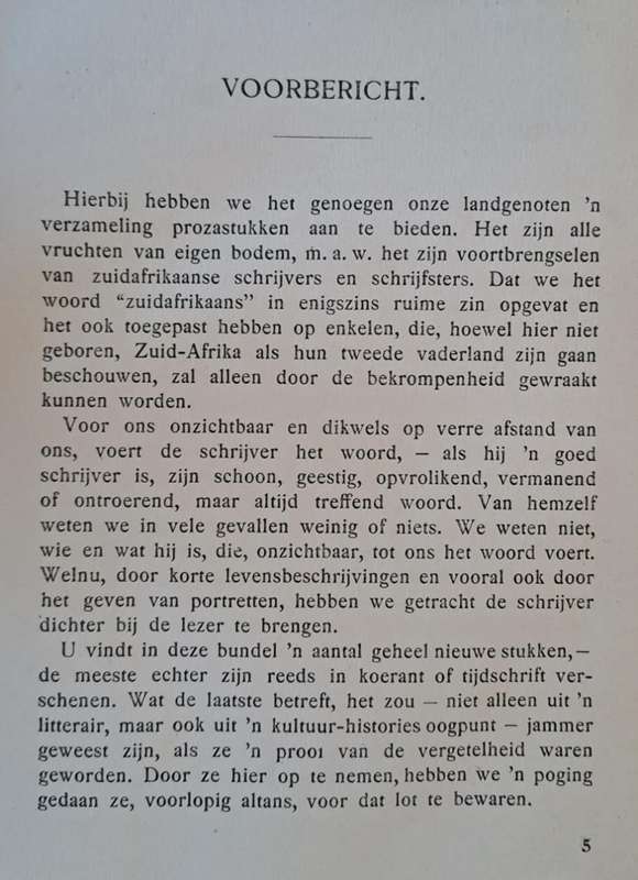 ZuidAfrikaanse Prozabundel - R. Hoekstra (hard cover with no dj)