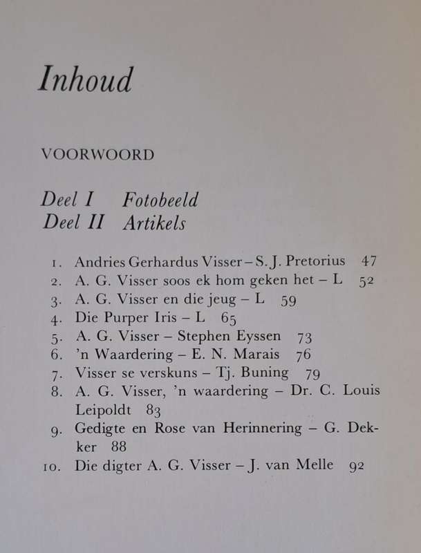 A. G. Visser in Beeldgedenkalbum 1 Maart 1878-10 Junie 1929 (Hard cover)