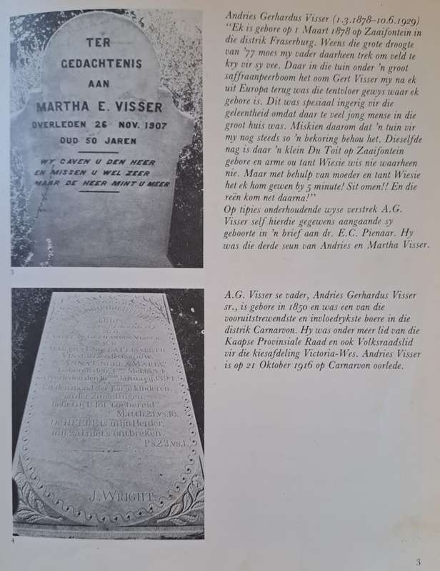 A. G. Visser in Beeldgedenkalbum 1 Maart 1878-10 Junie 1929 (Hard cover)