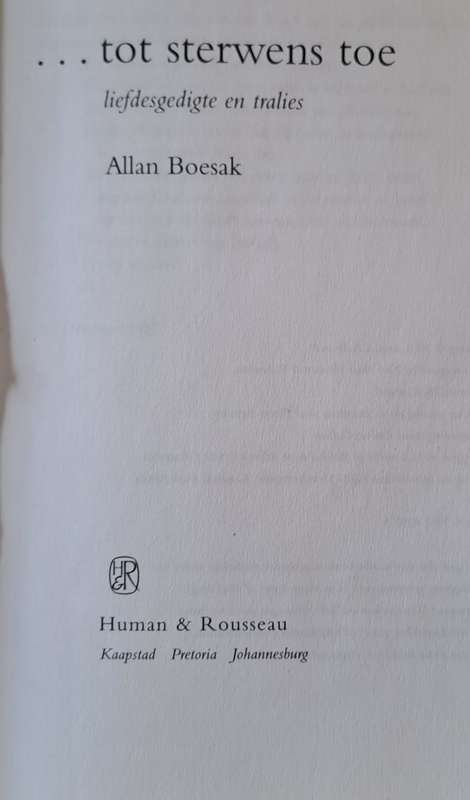 ... tot sterwens toe - Allan Boesak (paperback)
