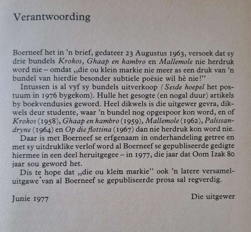 Boerneef versamelde Poesie - L.W. Hiemstra (hard cover with no dj)