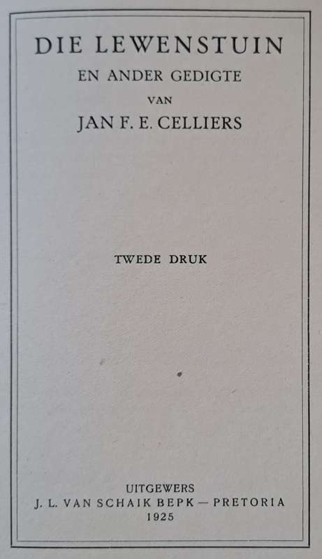Die lewenstuin Enander Gedigte - Jan F. E. Celliers (hard cover with no dj)