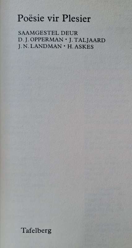 Poesie vir Plesier - D.J. Opperman (papeback)