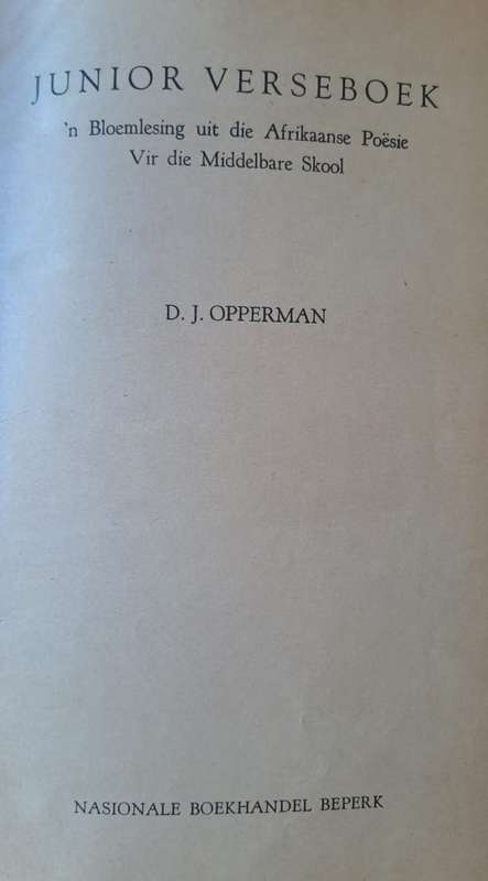 Junior verseboek - D.J. Opperman (hardcover)