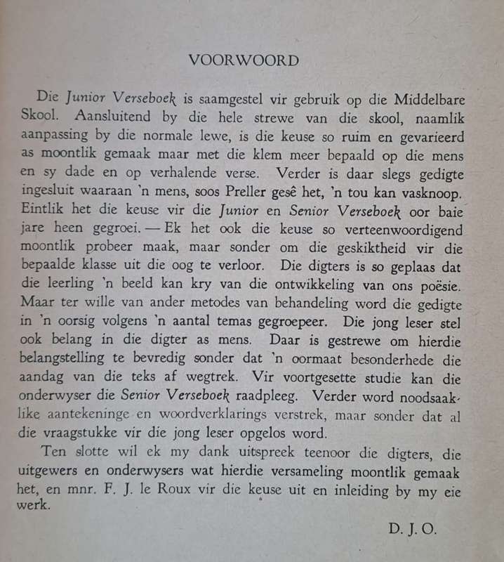 Junior verseboek - D.J. Opperman (hardcover)