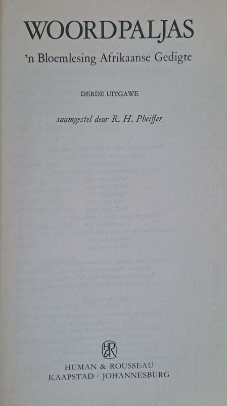 Woorde paaljas - R.H.Pheiffer (paperback)