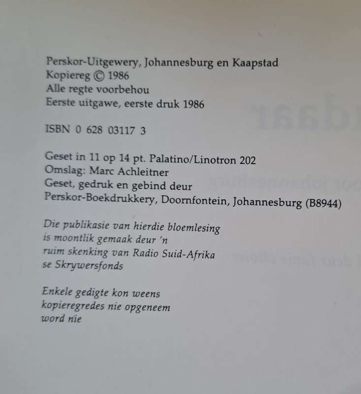 Goudaar gedigte oor Johannesburg- Fanie Olivier (hard cover with no dj)