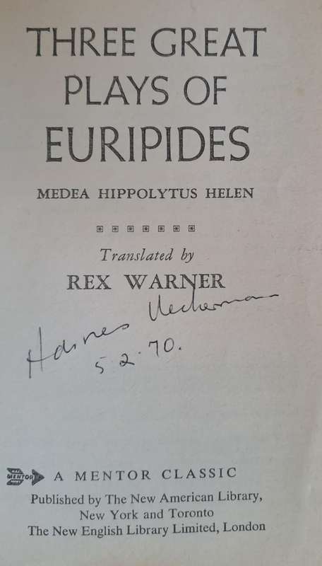 Three Great Plays of Euripides - Medea Hippolytus Helen (paperback)