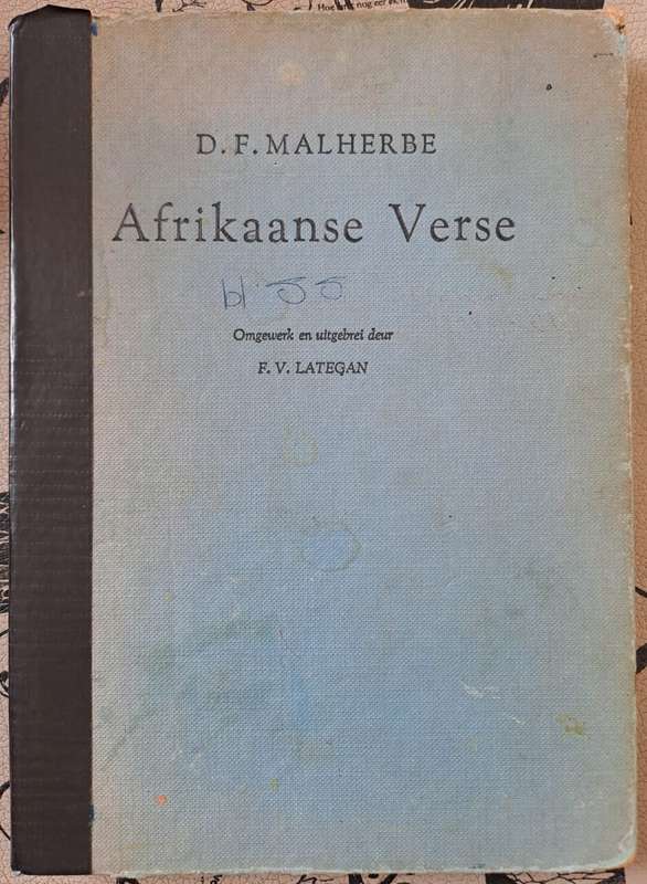Afrikaans Verse - D. F. Malherbe (hard cover with no dj)