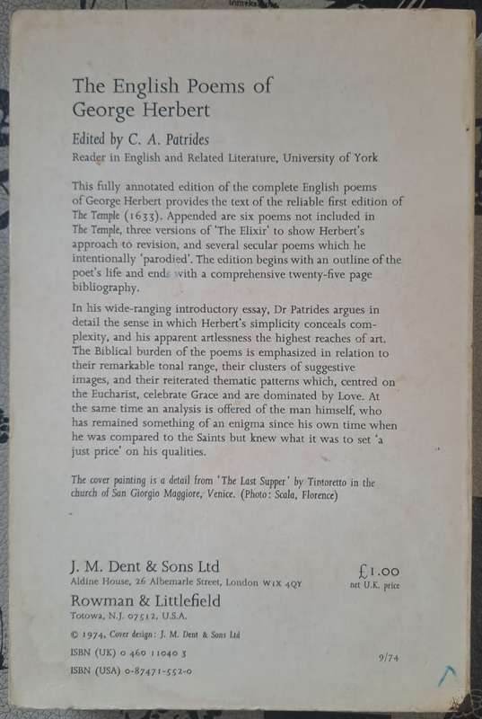 The English Poems of George Herbert (paperback)