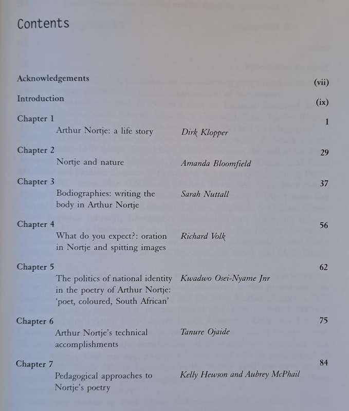 Arthur Nortje, Poet and south African: New Critical and contextual Essays - Craig McLuckie.