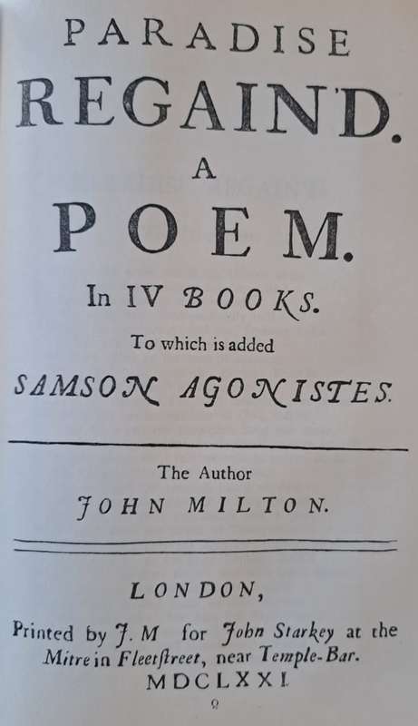 The Poetical Works of John Milton (hard cover with no dj)