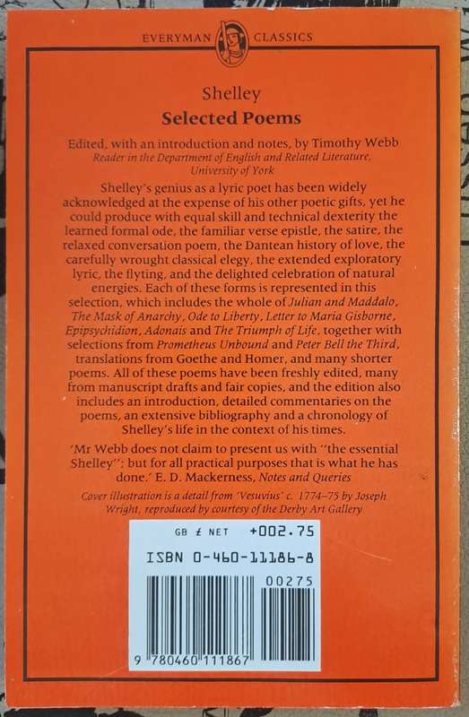 Shelley Selected Poems - Timothy Webb (paperback)