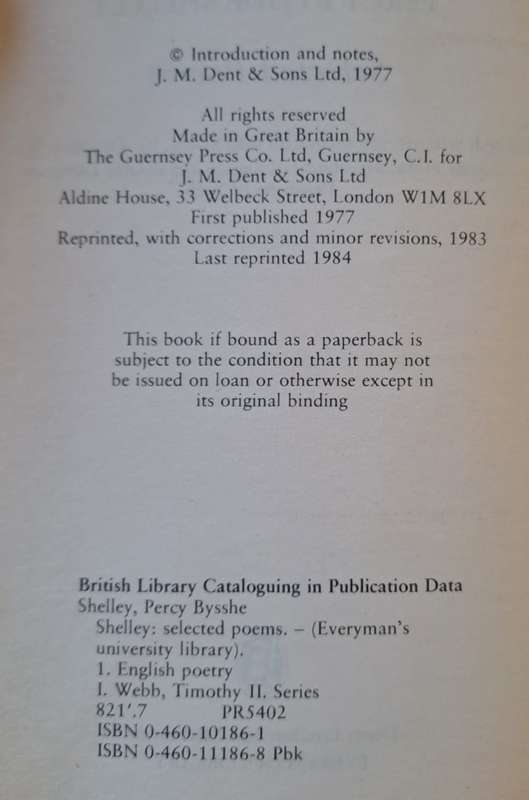 Shelley Selected Poems - Timothy Webb (paperback)