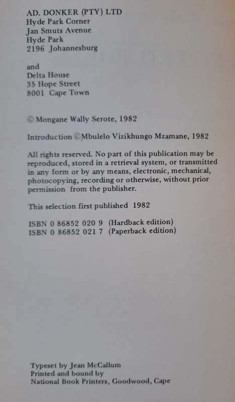 Selected Poems - Mongane Wally Serote (paperback)