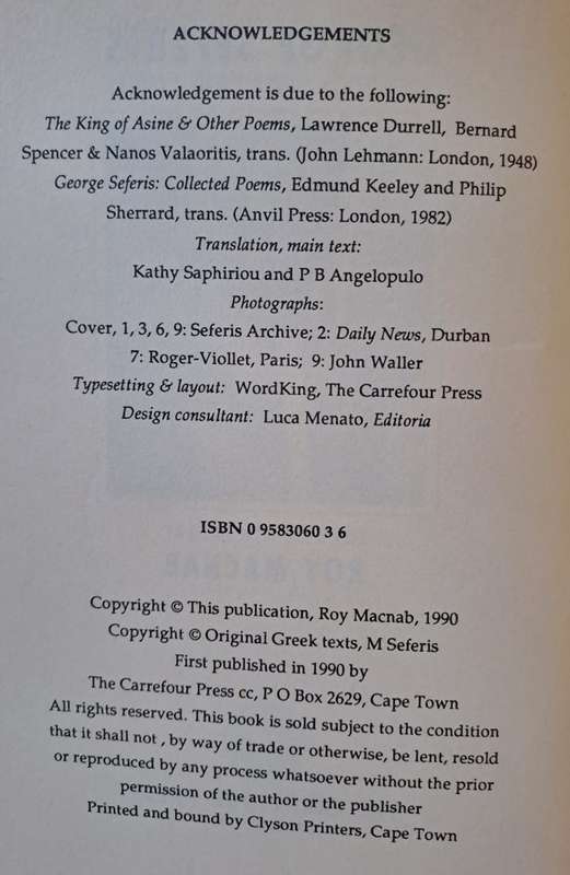 South African Diaries, Poems & Letters (paperback)