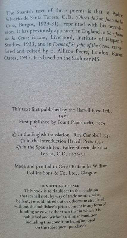 Poems of ST John of The Cross (paperback)