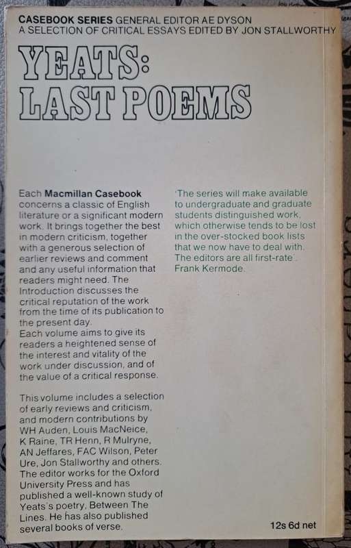 Yeast: Last Poems - Jon Stallworthy (paperback)