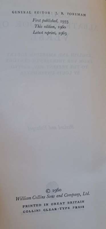 Collins Albatross book of verse (hard cover with dj)