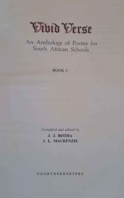 Vivid Verse: An Anthology of poems for South African s Book 1 - J.J. Botha (hard cover with no dj)