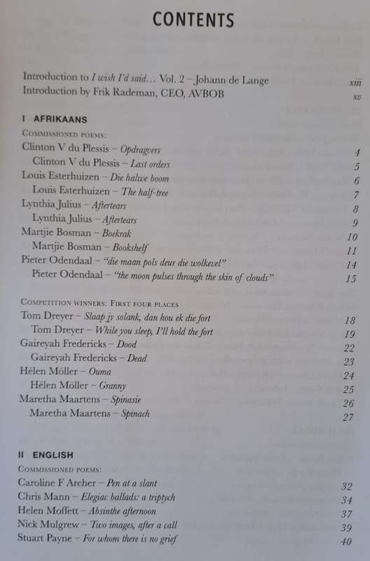 I wish id said...Vol.2 - Johann de Lange (paperback)