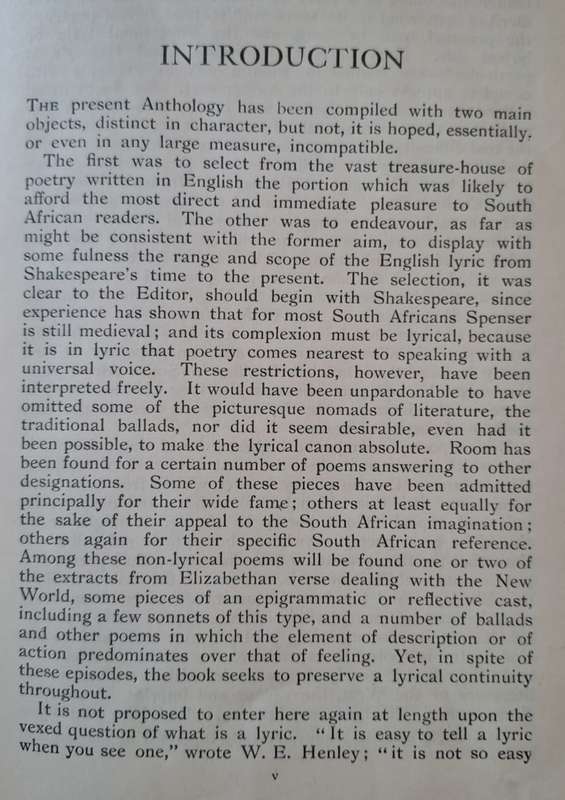 The South African book of English verse - John Purves (hard cover with no dj)