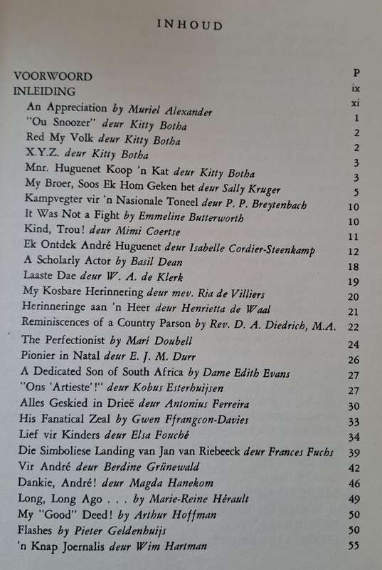 Andre Huguenet - Afrikaanse Pers - boekhandel (hard cover with dj)