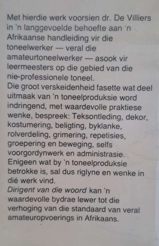 Dirigent van die Woord - Aart de Villiers (hard cover with dj)