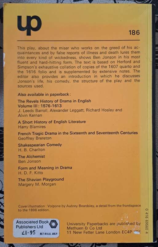 Volpone - Ben Jonson (paperback)