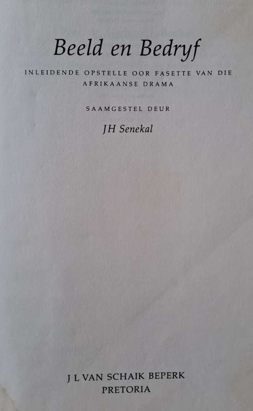 Beeld en Bedryf - JH Senekal (hard cover with no dj)