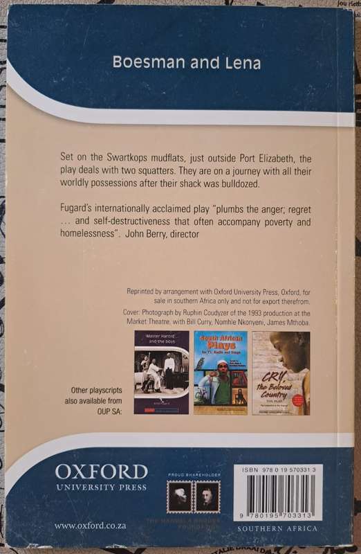 Boesman and Lena - Athol Fugard (paperback)