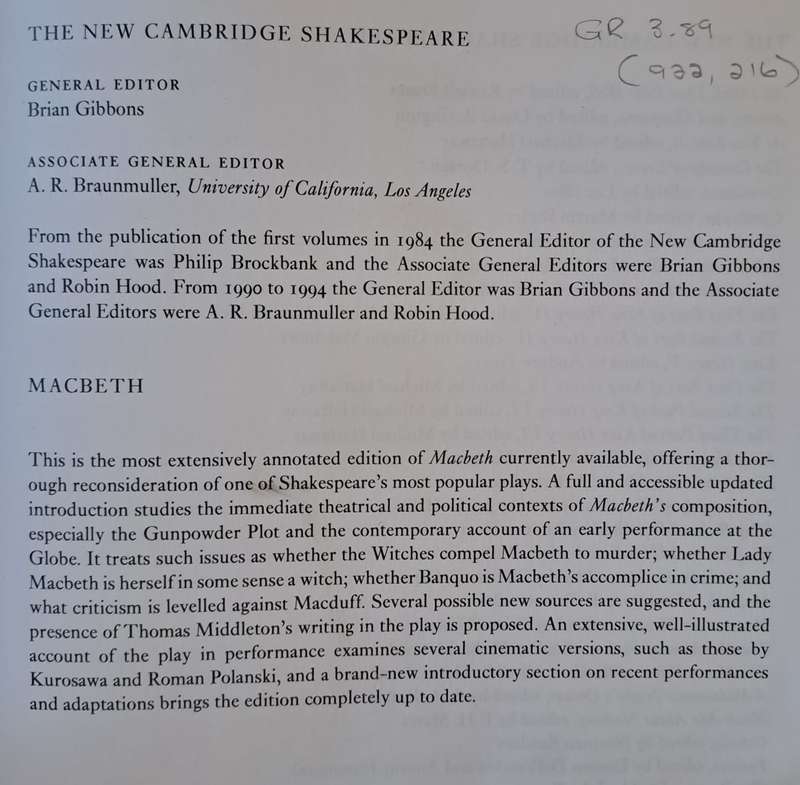Macbeth - A. R. Braunmuller (Paperback)