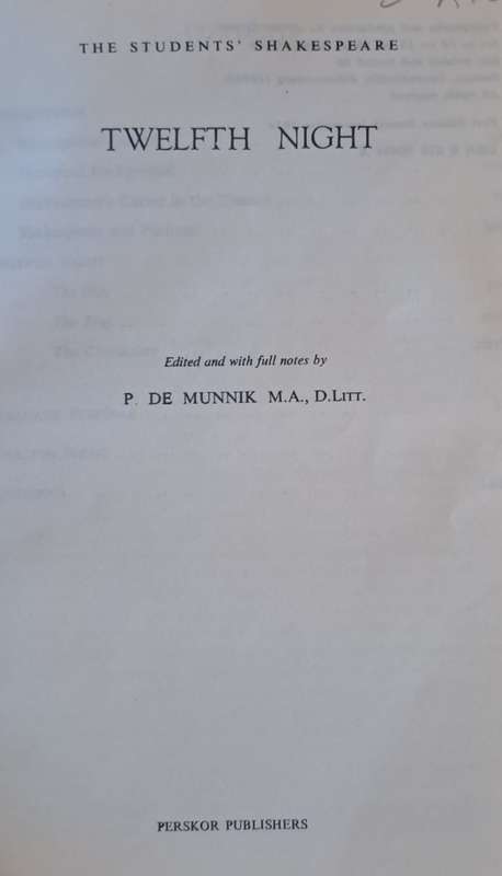 Twelfth Night - P DE Munnik (paperback)
